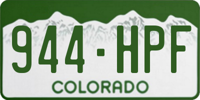 CO license plate 944HPF
