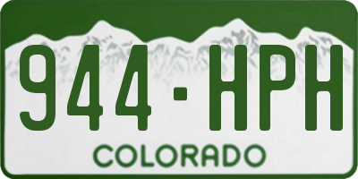 CO license plate 944HPH