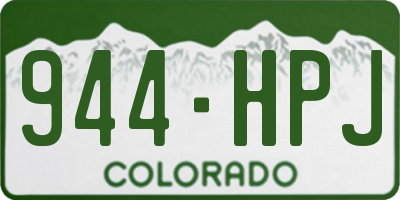 CO license plate 944HPJ