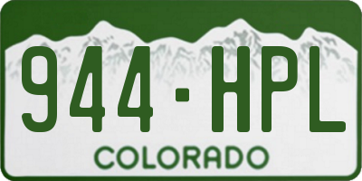 CO license plate 944HPL