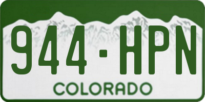 CO license plate 944HPN