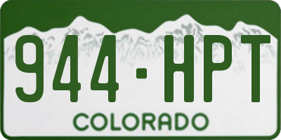 CO license plate 944HPT