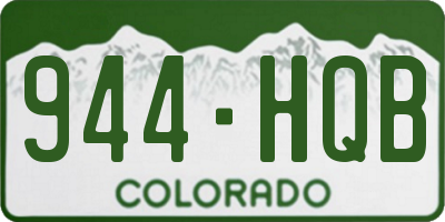 CO license plate 944HQB