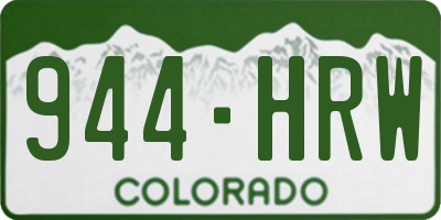 CO license plate 944HRW