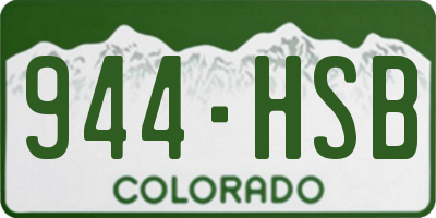 CO license plate 944HSB