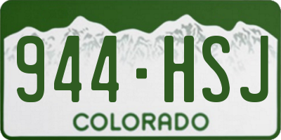 CO license plate 944HSJ