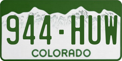 CO license plate 944HUW