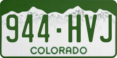 CO license plate 944HVJ