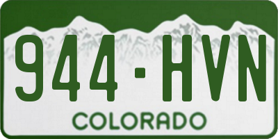 CO license plate 944HVN