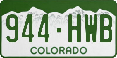 CO license plate 944HWB