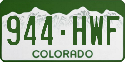 CO license plate 944HWF