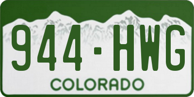 CO license plate 944HWG