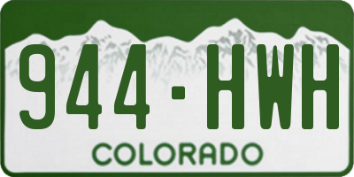 CO license plate 944HWH