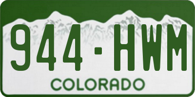 CO license plate 944HWM