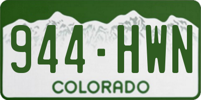 CO license plate 944HWN