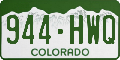 CO license plate 944HWQ