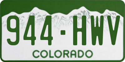 CO license plate 944HWV