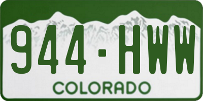 CO license plate 944HWW