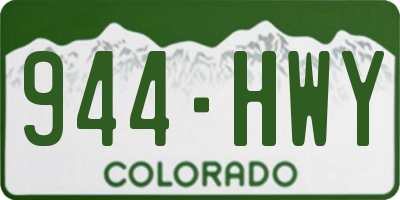 CO license plate 944HWY