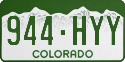CO license plate 944HYY