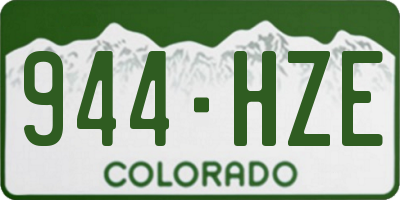 CO license plate 944HZE