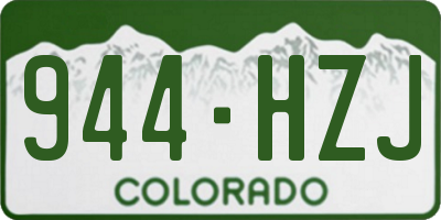 CO license plate 944HZJ