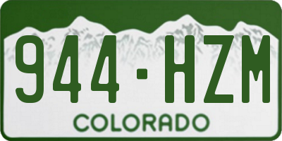 CO license plate 944HZM