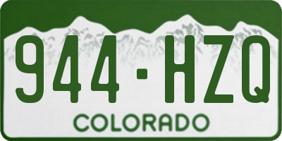 CO license plate 944HZQ