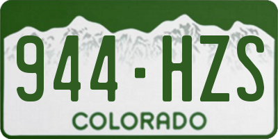 CO license plate 944HZS