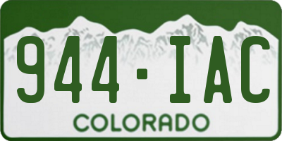 CO license plate 944IAC