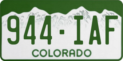 CO license plate 944IAF