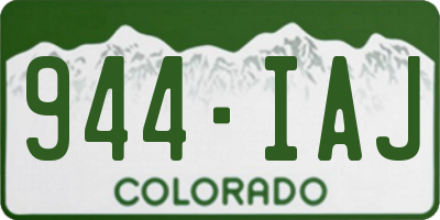 CO license plate 944IAJ