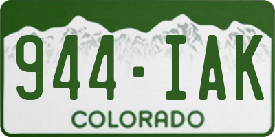CO license plate 944IAK