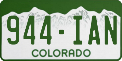 CO license plate 944IAN