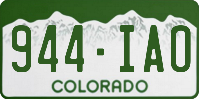 CO license plate 944IAO