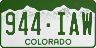 CO license plate 944IAW