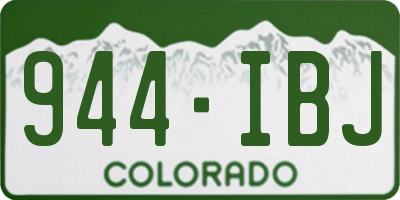 CO license plate 944IBJ