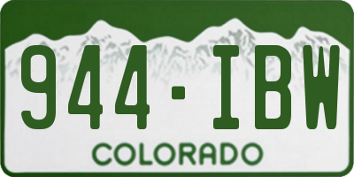 CO license plate 944IBW