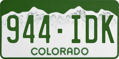 CO license plate 944IDK