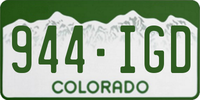 CO license plate 944IGD