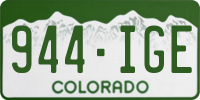 CO license plate 944IGE