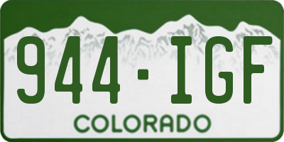 CO license plate 944IGF
