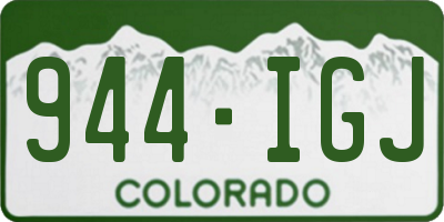 CO license plate 944IGJ