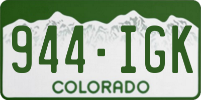CO license plate 944IGK