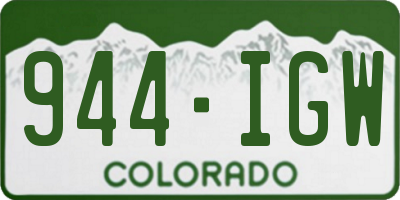 CO license plate 944IGW