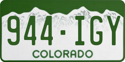 CO license plate 944IGY