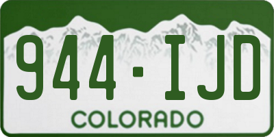 CO license plate 944IJD