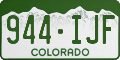 CO license plate 944IJF