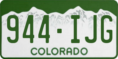 CO license plate 944IJG