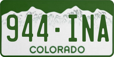 CO license plate 944INA